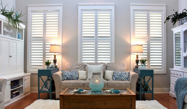 Boston modern home with plantation shutters 